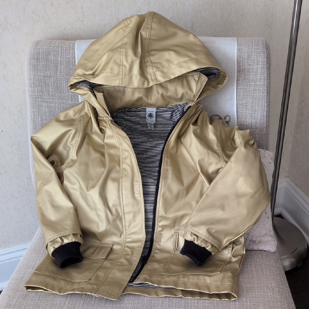 Petit Bateau Shiny Gold Kids Raincoat